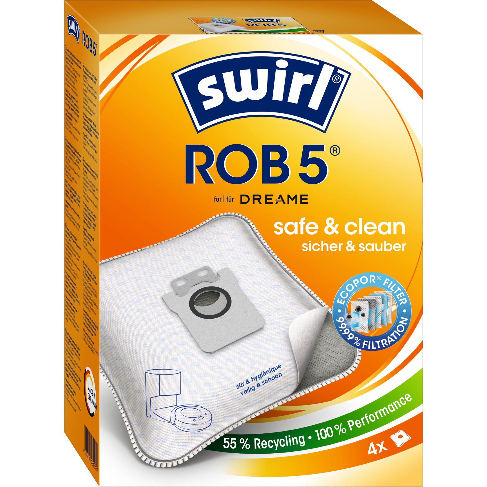 Swirl EcoPor Staubsaugerbeutel ROB 5 Verpackung Vorderseite