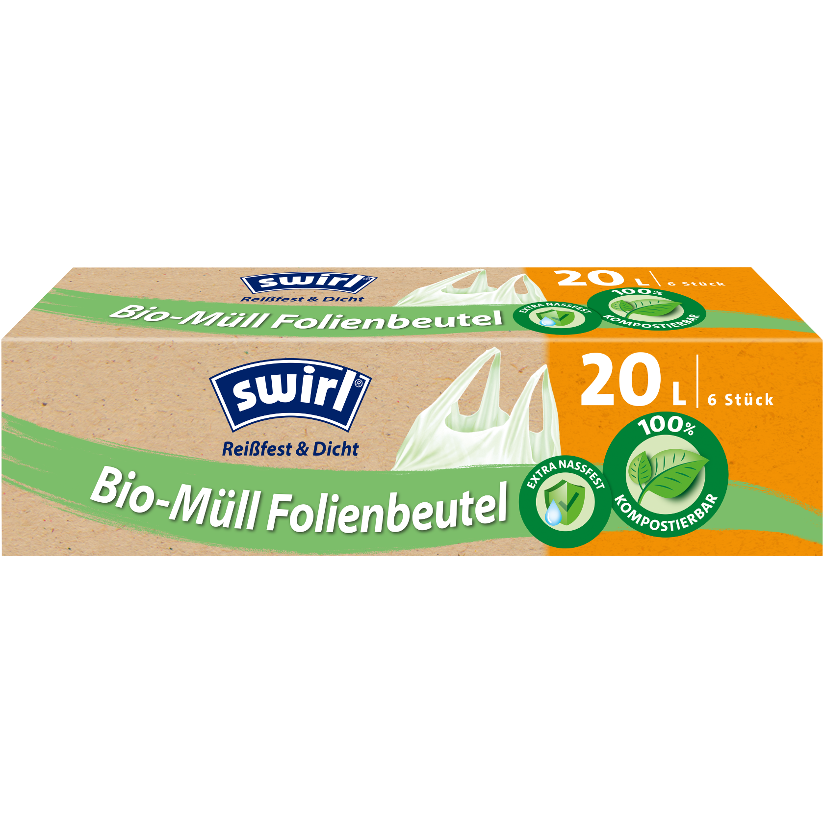 Swirl Bio-Müll Folienbeutel Verpackung Vorderseite - 20 Liter