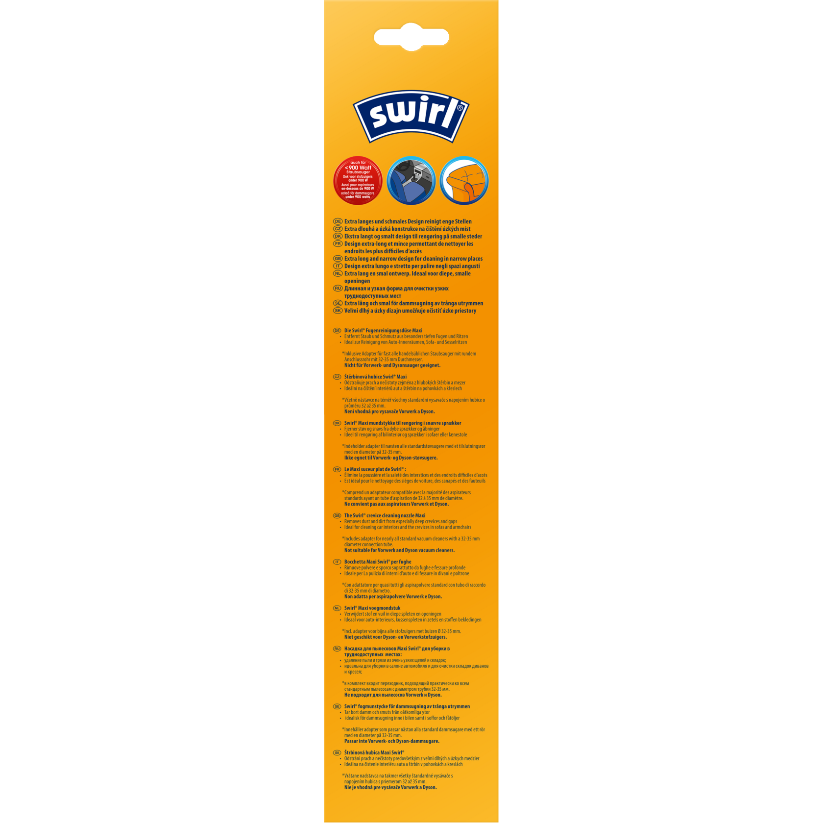 Swirl Fugen-Reinigungsdüse Maxi Verpackung Rückseite