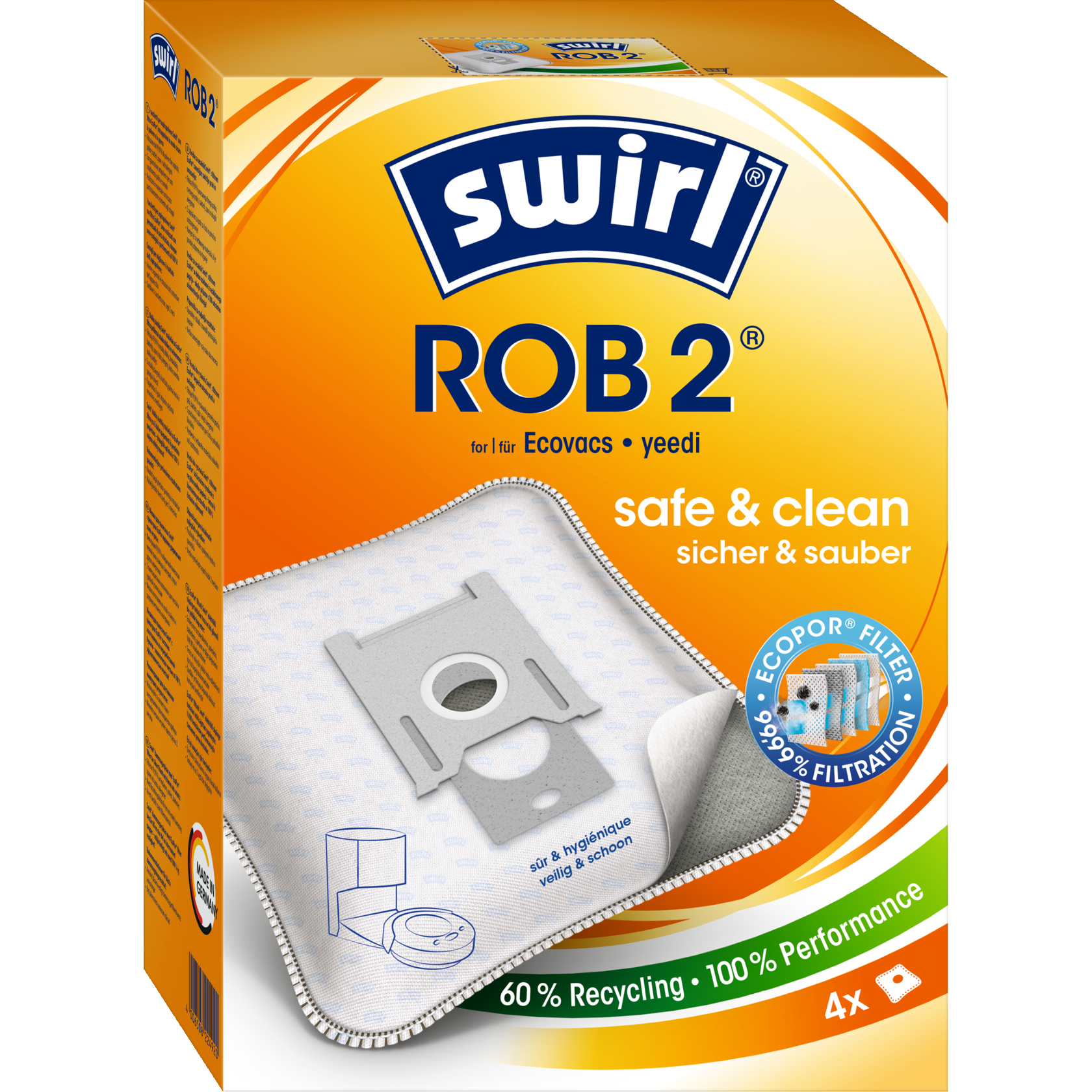 Swirl EcoPor Staubsaugerbeutel ROB 2 Verpackung Vorderseite