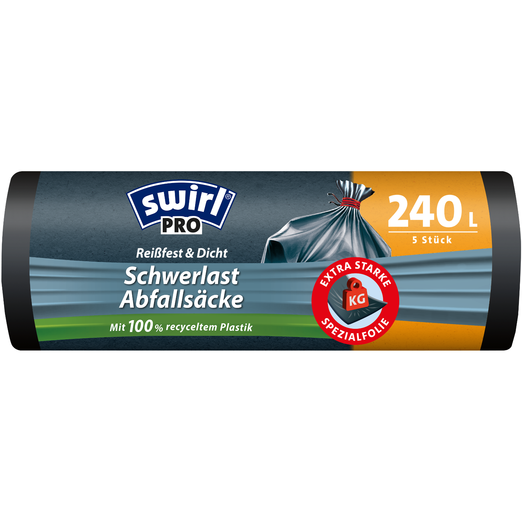 Swirl Abfallsäcke Verpackung Vorderseite - 240 Liter, 5 Beutel