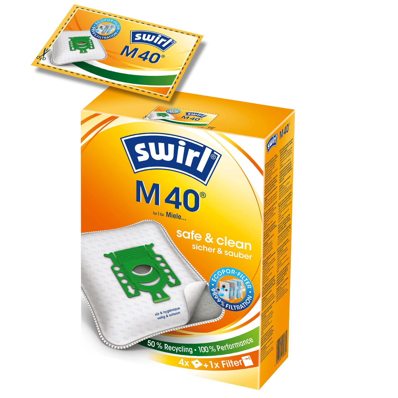 Shopping-Memo auf Verpackung von Swirl Staubsaugerbeutel