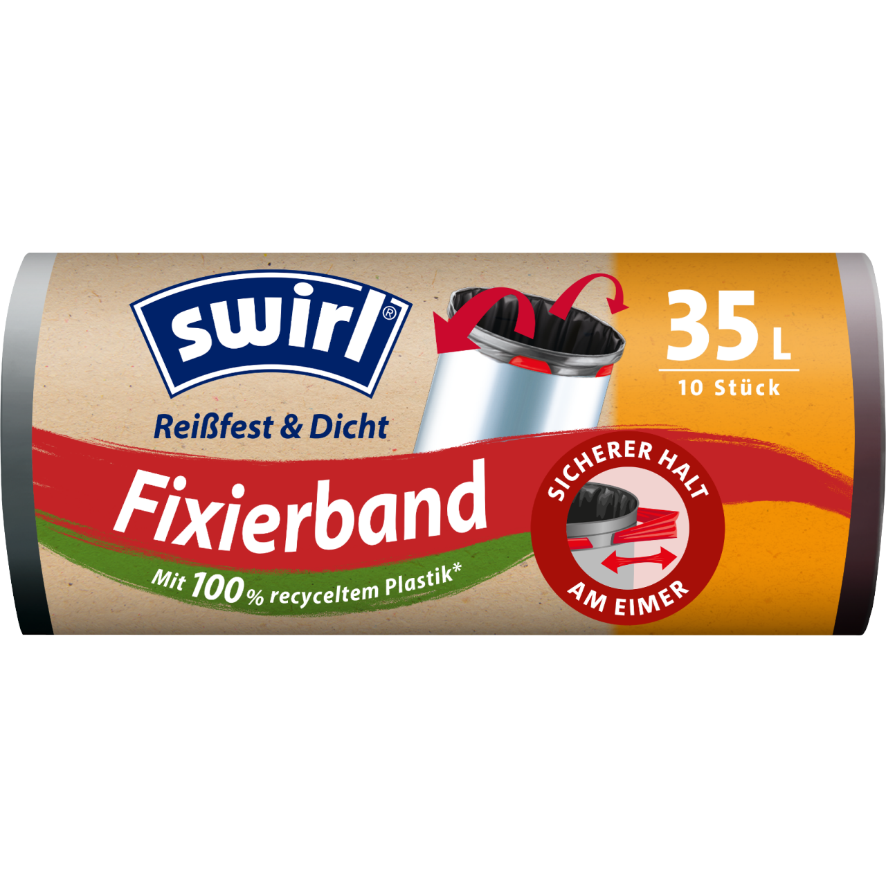 Swirl Fixation Tape Trash Bag Packaging Front - 35 Litres